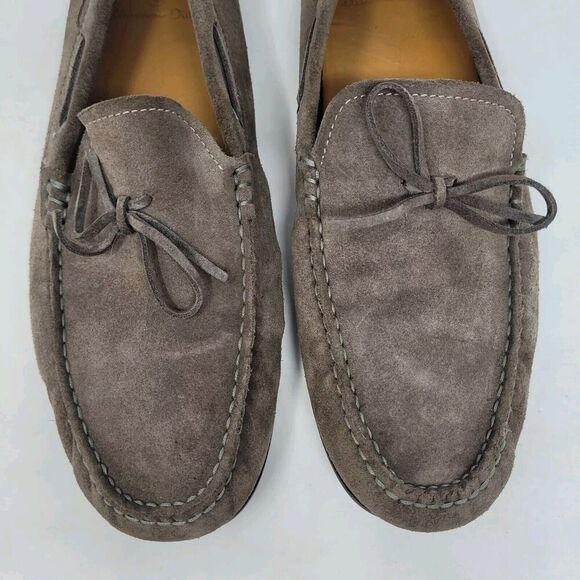 Massimo Dutti Shoes Mens EU42 US9 Brown Suede Driving Loafers Tie Slip On - Picture 5 of 12